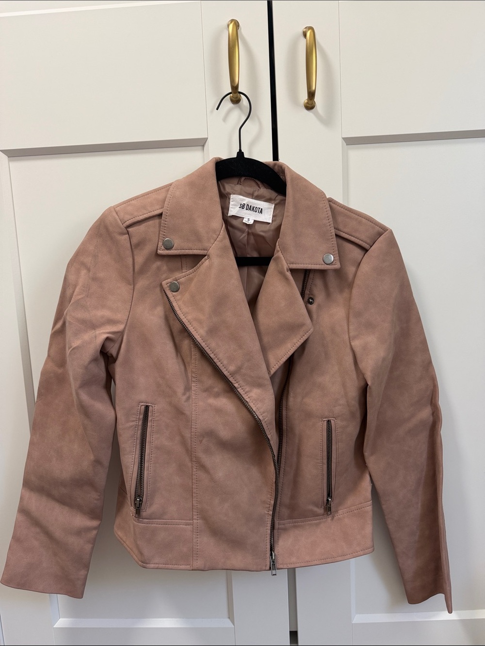 BB Dakota Dusty Mauve Suede Moto Jacket